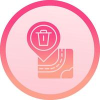 Bin solid circle gradeint Icon vector