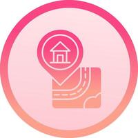 Home solid circle gradeint Icon vector