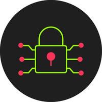 Cyber Attack Glyph Circle Icon vector