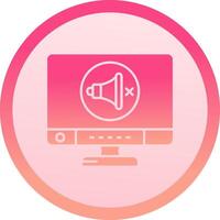 Mute solid circle gradeint Icon vector