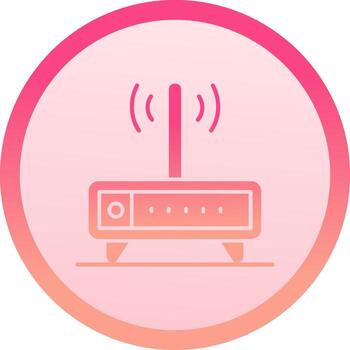 Modem solid circle gradeint Icon vector