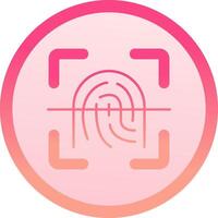 Finger print solid circle gradeint Icon vector