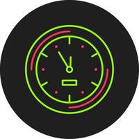 Wall Clock Glyph Circle Icon vector