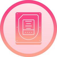 Disk solid circle gradeint Icon vector