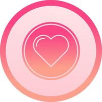 Heart solid circle gradeint Icon vector