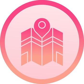 Map solid circle gradeint Icon vector
