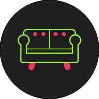 Sofa Glyph Circle Icon vector