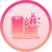 Bug solid circle gradeint Icon vector