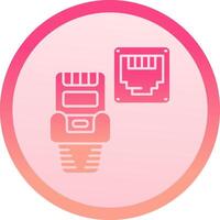 Ethernet solid circle gradeint Icon vector