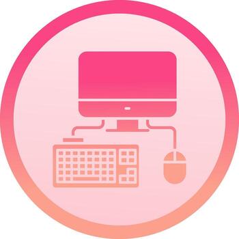 Computer solid circle gradeint Icon vector