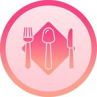 Cutlery solid circle gradeint Icon vector