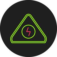 Electrical Danger Sign Glyph Circle Icon vector