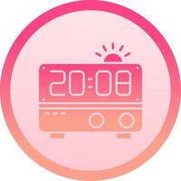 alarma reloj sólido circulo grado icono vector