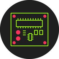 tarjeta de circuito impreso tablero glifo circulo icono vector