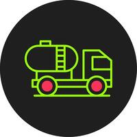 Tanker Glyph Circle Icon vector