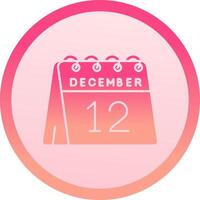 12th of December solid circle gradeint Icon vector