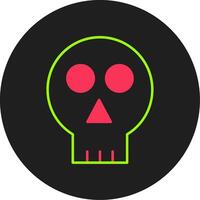 Skull Glyph Circle Icon vector