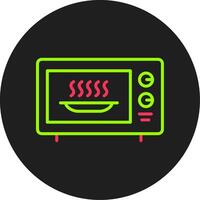 Microwave Glyph Circle Icon vector