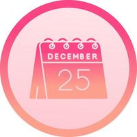 25th of December solid circle gradeint Icon vector