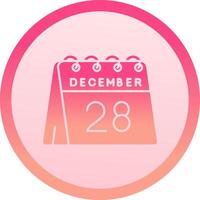 28th of December solid circle gradeint Icon vector