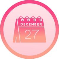 27th of December solid circle gradeint Icon vector