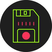 Floppy Disk Glyph Circle Icon vector