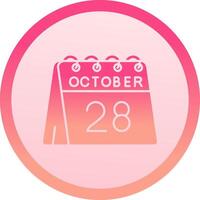 28th of October solid circle gradeint Icon vector