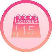 15th of October solid circle gradeint Icon vector