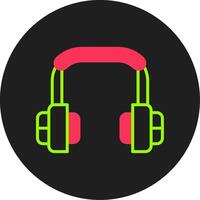 Earphone Glyph Circle Icon vector