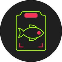 Fish Cooking Glyph Circle Icon vector