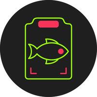 Fish Cooking Glyph Circle Icon vector