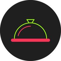 Serving Dish Glyph Circle Icon vector
