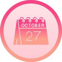 27th of October solid circle gradeint Icon vector