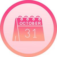 31st of October solid circle gradeint Icon vector