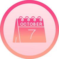 7th of October solid circle gradeint Icon vector