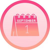 1st of September solid circle gradeint Icon vector