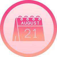 21st of August solid circle gradeint Icon vector