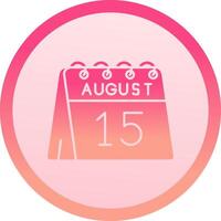 15th of August solid circle gradeint Icon vector