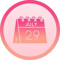 29th of July solid circle gradeint Icon vector