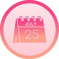 25th of July solid circle gradeint Icon vector