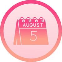 5th of August solid circle gradeint Icon vector