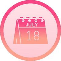 18th of July solid circle gradeint Icon vector