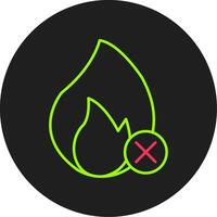 No Fire Glyph Circle Icon vector