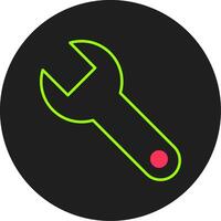 Wrench Glyph Circle Icon vector