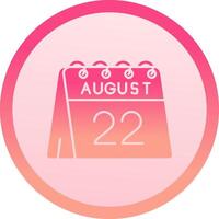 22nd of August solid circle gradeint Icon vector