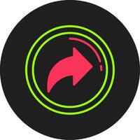 Forward Glyph Circle Icon vector