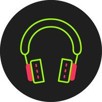 Headphones Glyph Circle Icon vector