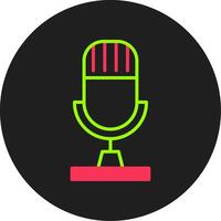 Microphone Glyph Circle Icon vector