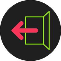 Logout Glyph Circle Icon vector