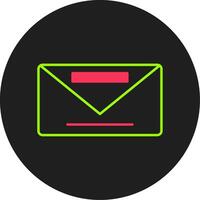 Envelope Glyph Circle Icon vector